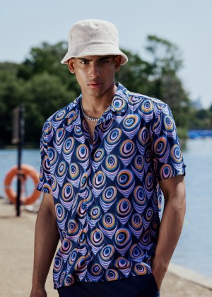 Ben Sherman B by Ben Sherman Psychedelic Print Shirts Purple | TFKG41589