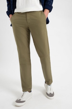 Ben Sherman Beatnik Oxford Slim Taper Garment Dye Chino Pants Light Olive | FGKY47195