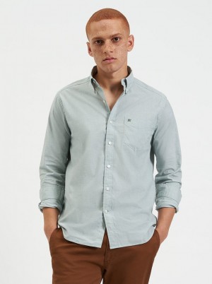 Ben Sherman Beatnik Wash Long-Sleeve Shirts Green | WBET92604