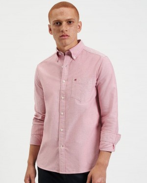 Ben Sherman Brighton Oxford Organic Shirts Light Red | DIOA61538