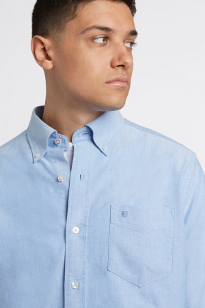 Ben Sherman Brighton Oxford Organic Shirts Blue | HJPG62530