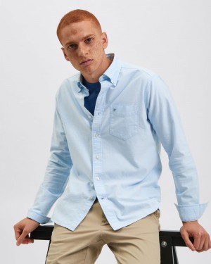 Ben Sherman Brighton Oxford Organic Shirts Blue | RKEO68043