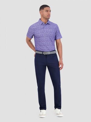 Ben Sherman Broken Record Tech Jersey Sports Fit Polo Shirts Purple | FSDC58743