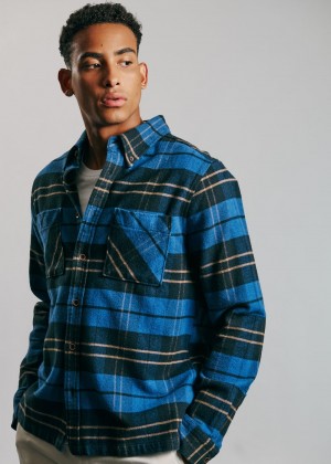 Ben Sherman Brushed Ivy Check Shirts Blue | WTIE26708