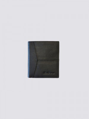 Ben Sherman Coles Leather Micro Wallets Black | YVRK08126