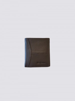 Ben Sherman Coles Leather Micro Wallets Brown | JKMY08193