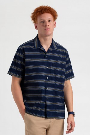 Ben Sherman Dalston Blues Lightweight Stripe Shirts Indigo | APKO32594