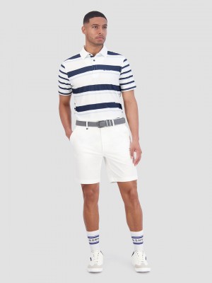 Ben Sherman Mixed Mod Stripes Tech Jersey Sports Fit Polo Shirts Blue | NBCQ09726