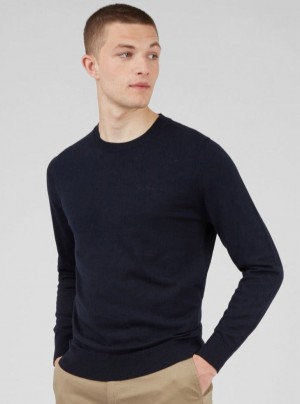 Ben Sherman Signature Crewneck Knitwear Navy | VDQP94723