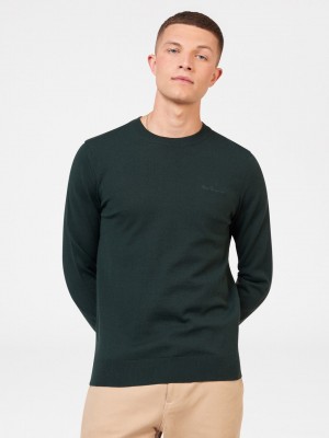 Ben Sherman Signature Merino Crewneck Knitwear Dark Green | ICBQ34901