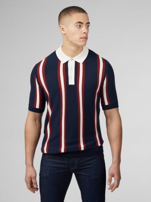 Ben Sherman Signature Mod Rugby Knitwear Navy | RHYB98371