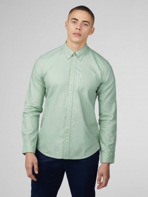 Ben Sherman Signature Oxford Shirts Green | OPDB07182