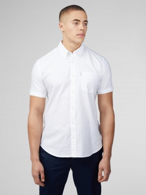 Ben Sherman Signature Short Sleeve Oxford Shirts White | OECU39584