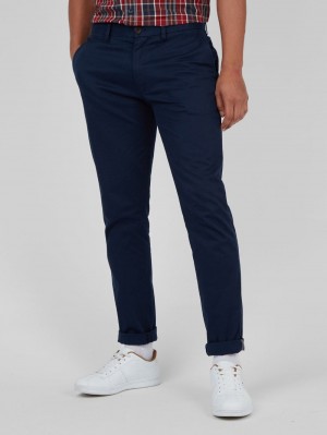 Ben Sherman Signature Skinny Stretch Chino Pants Navy | ALDK12945