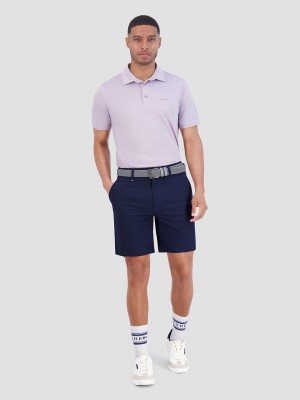 Ben Sherman Solid Air Pique Sports Fit Polo Shirts Purple | URIW45267