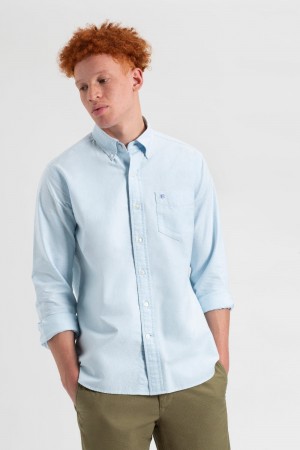 Ben Sherman St. Ives Resort Oxford Shirts Blue | KZCV37194