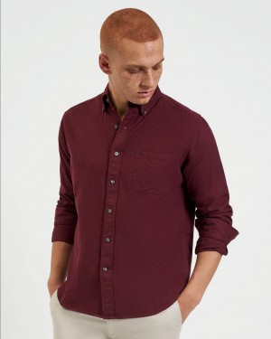 Ben Sherman Uniform Flannel Shirts Burgundy / Navy / Beige | ZBJS17658