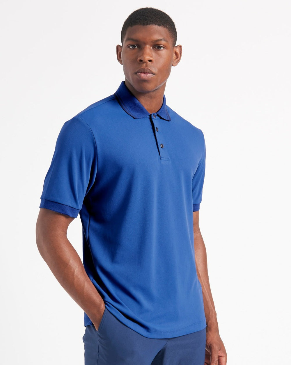 Ben Sherman 360 Motion Stretch Polo Shirts Blue / Royal | QMDT51360