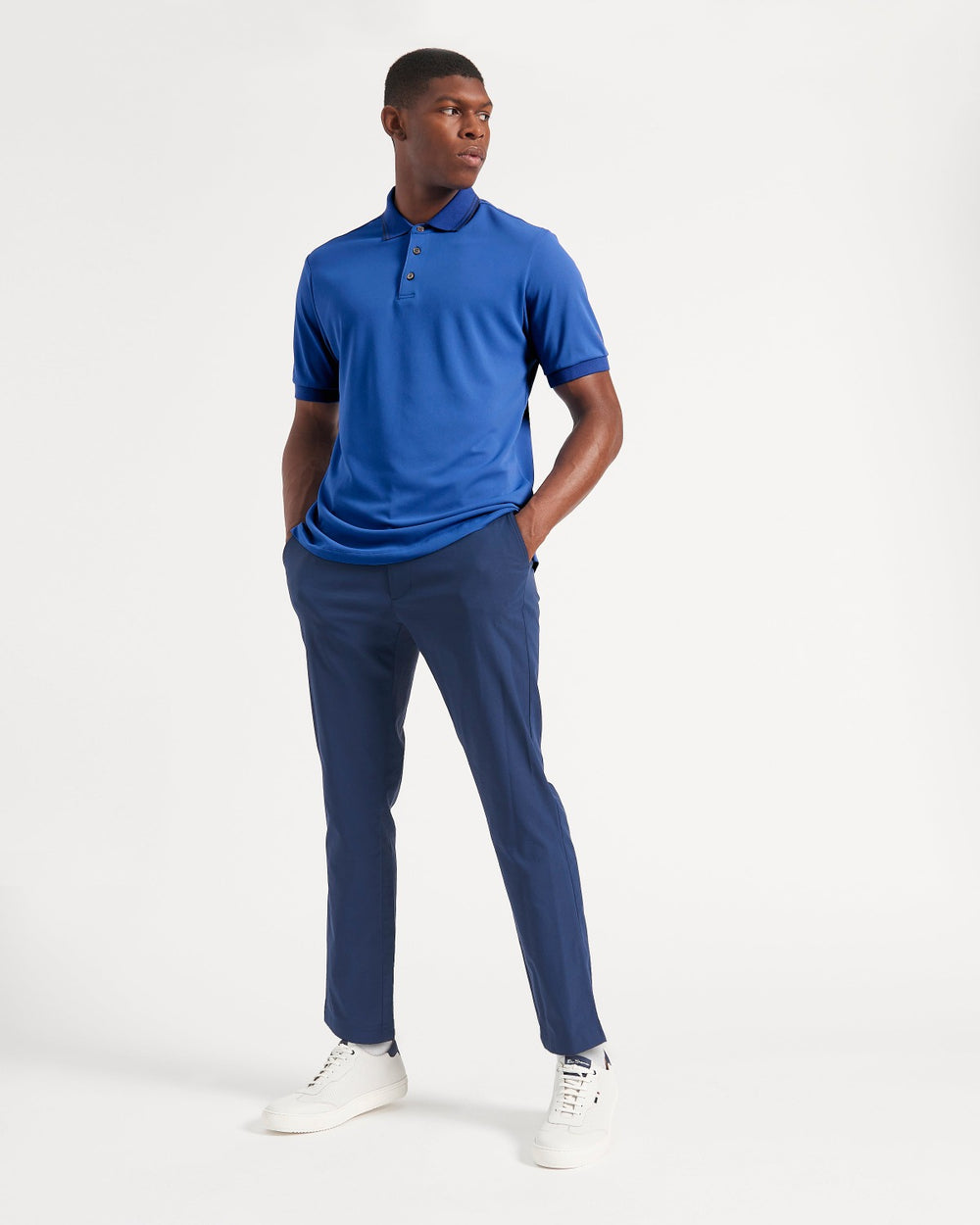 Ben Sherman 360 Motion Stretch Polo Shirts Blue / Royal | QMDT51360