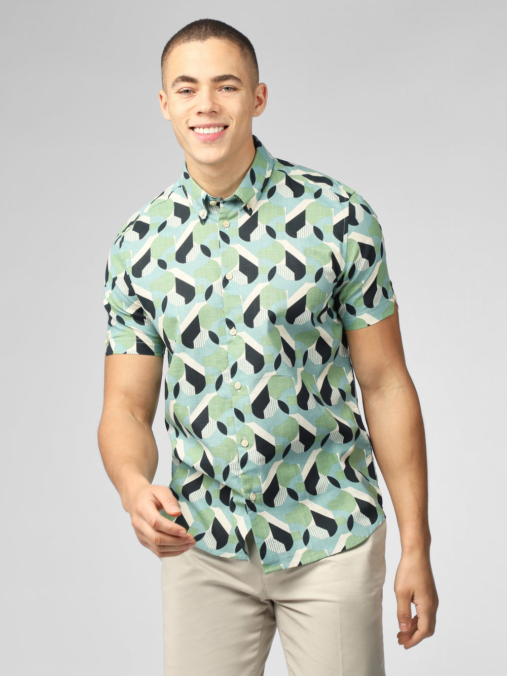 Ben Sherman Art Deco Shirts Green | HIOT45623