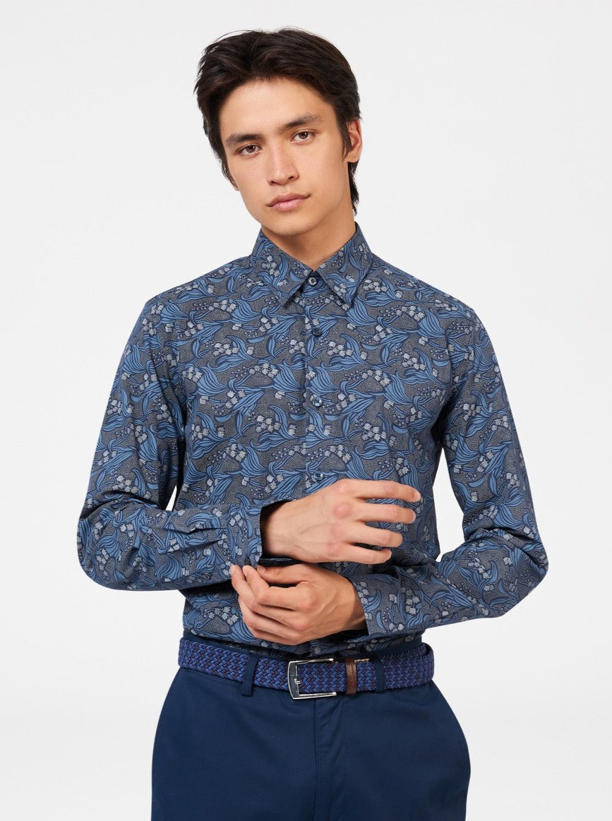 Ben Sherman Art Nouveau Floral Shirts Navy | VFSW84291