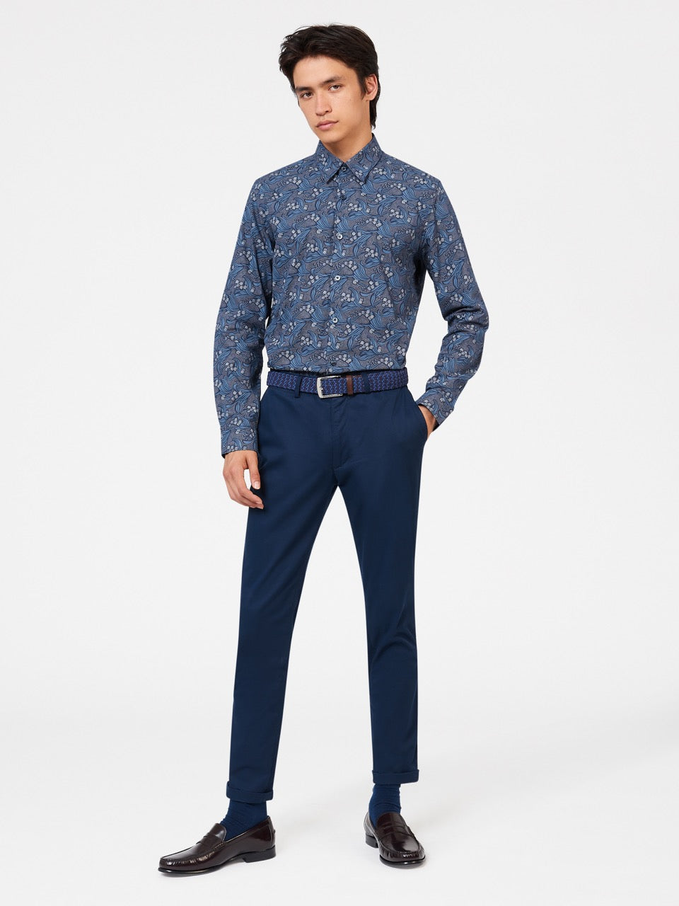 Ben Sherman Art Nouveau Floral Shirts Navy | VFSW84291