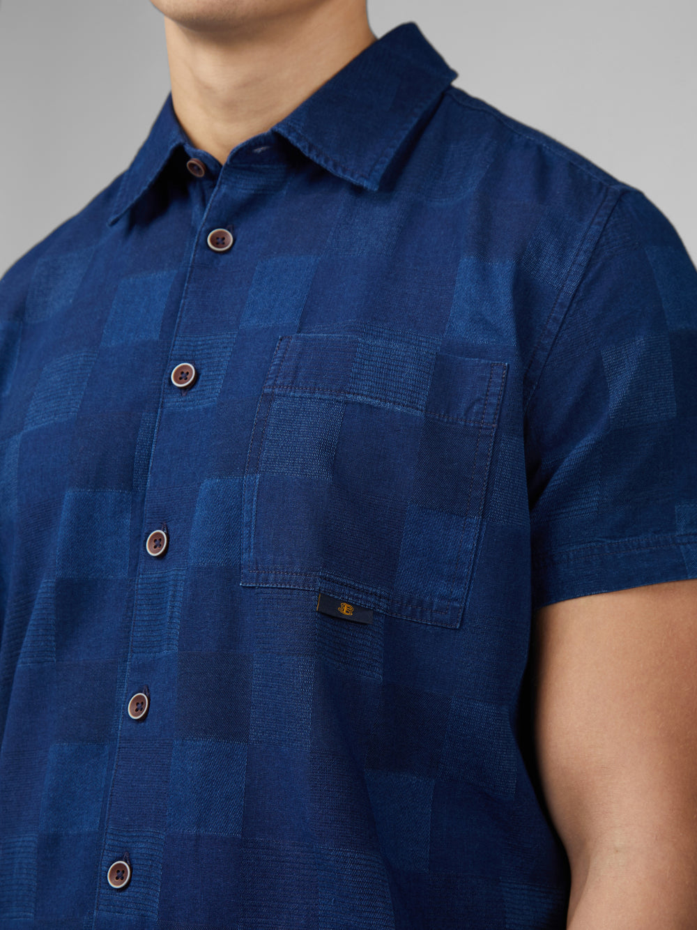 Ben Sherman B by Ben Sherman Indigo Check Shirts Navy | QGIR05849