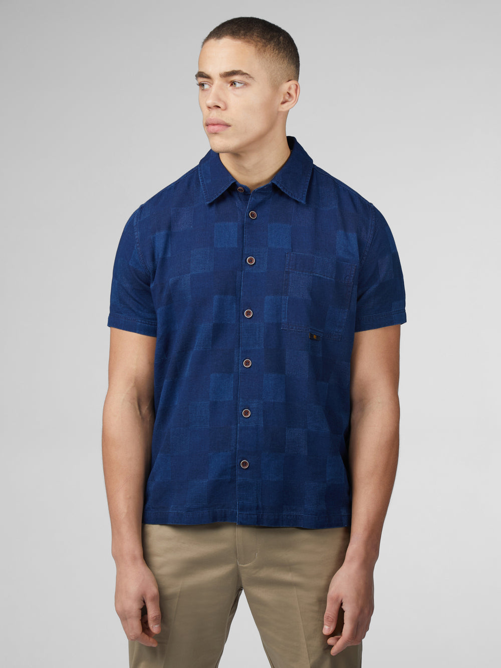 Ben Sherman B by Ben Sherman Indigo Check Shirts Navy | QGIR05849