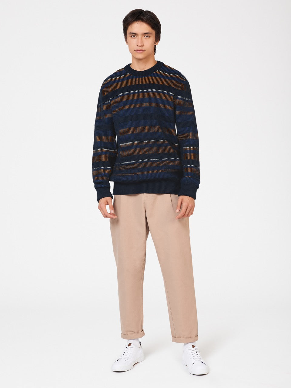 Ben Sherman B by Ben Sherman Stripe Knitwear Navy | ZOLN79218