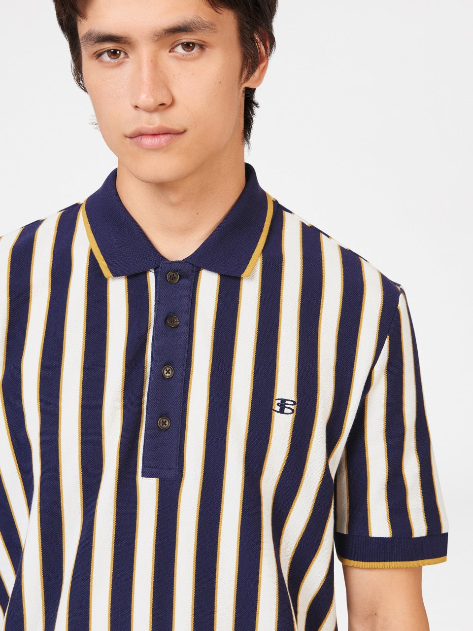 Ben Sherman B by Ben Sherman Vertical Stripe Polo Shirts Purple | EUHI49601