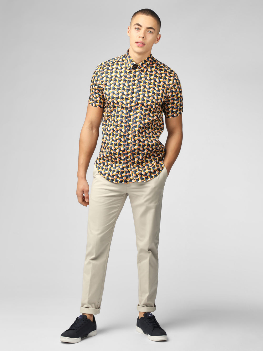 Ben Sherman Bahaus Geo Shirts Yellow | YOAL26407