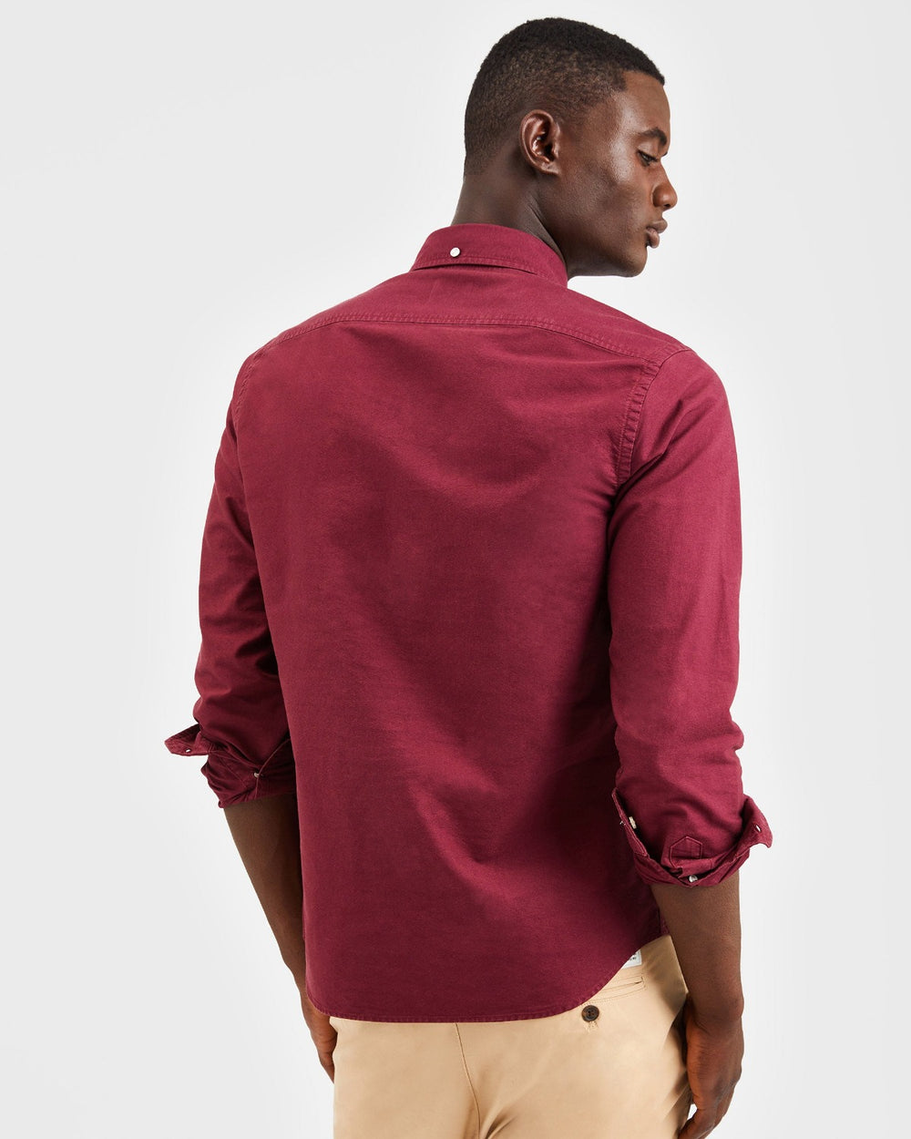 Ben Sherman Beatnik Oxford Garment Dye Shirts Burgundy | TXJS85617