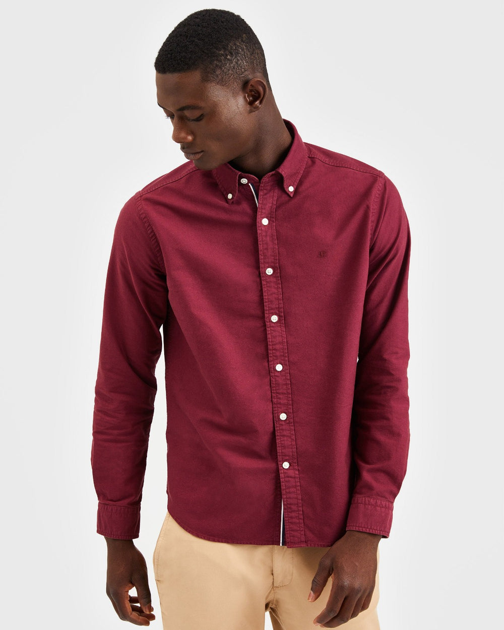 Ben Sherman Beatnik Oxford Garment Dye Shirts Burgundy | TXJS85617