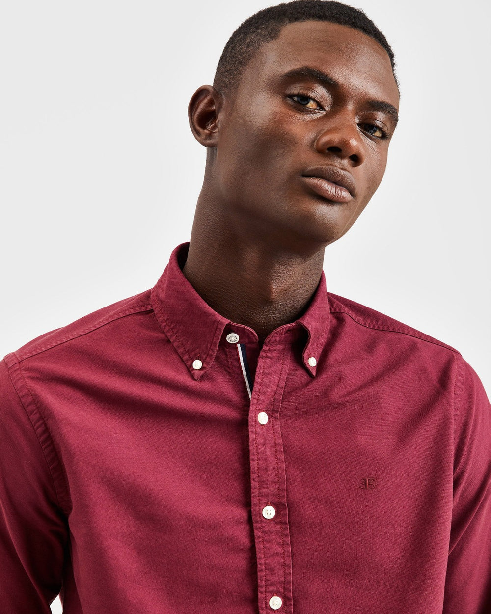 Ben Sherman Beatnik Oxford Garment Dye Shirts Burgundy | TXJS85617