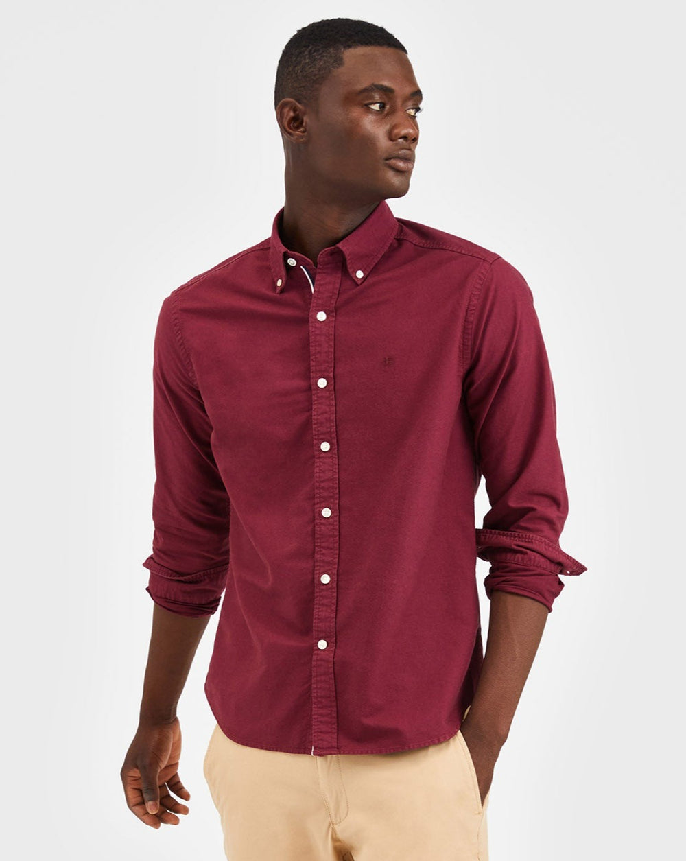 Ben Sherman Beatnik Oxford Garment Dye Shirts Burgundy | TXJS85617