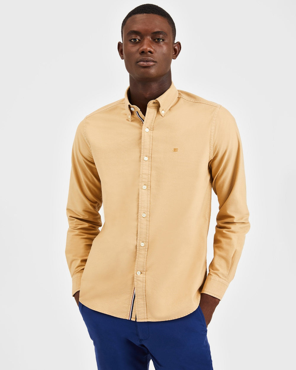 Ben Sherman Beatnik Oxford Garment Dye Shirts Khaki | LKSQ45186