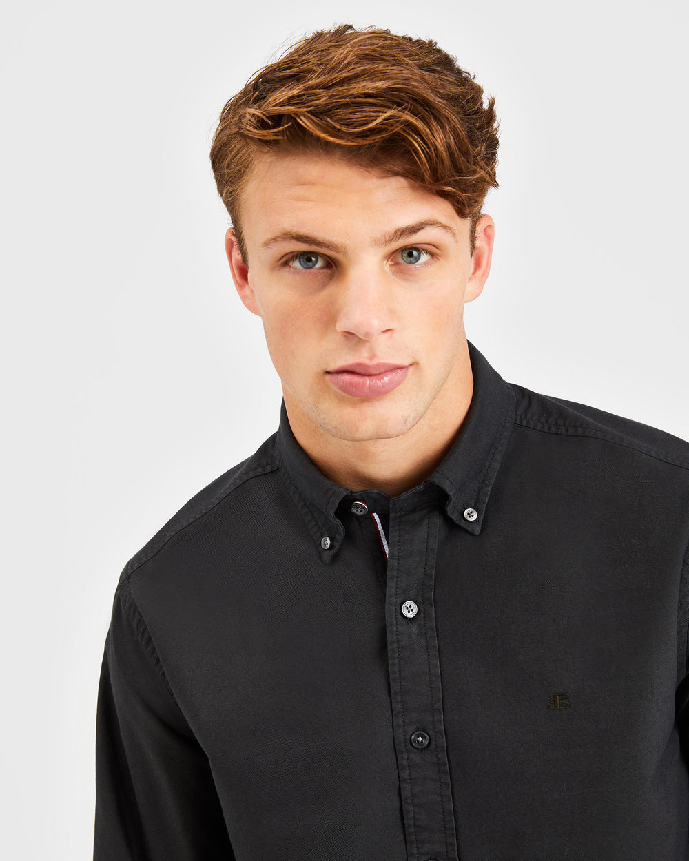 Ben Sherman Beatnik Oxford Garment Dye Shirts Black | NTAG29061