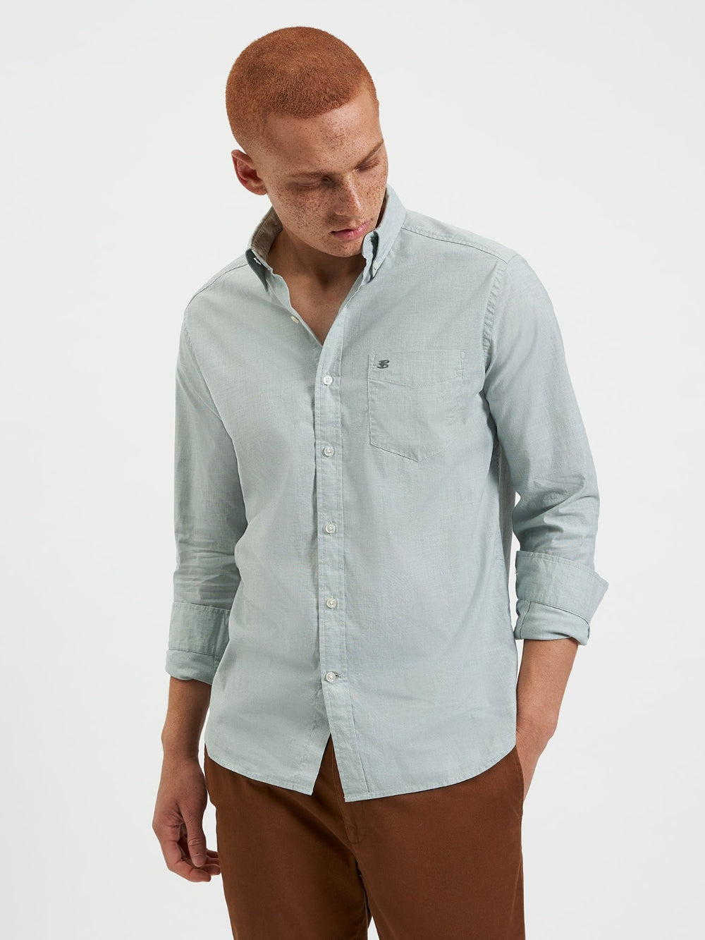 Ben Sherman Beatnik Wash Long-Sleeve Shirts Green | WBET92604