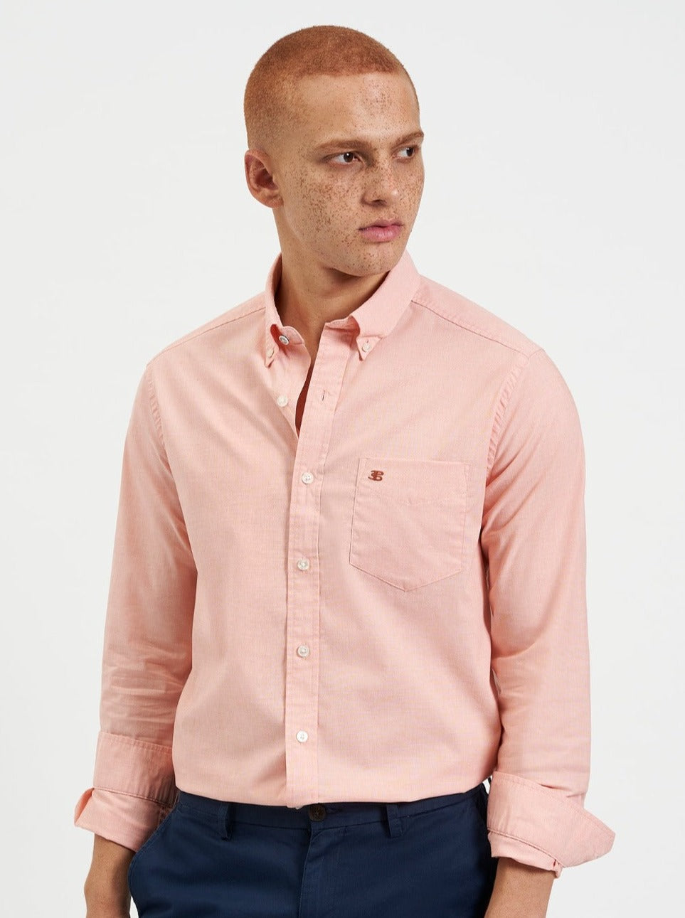 Ben Sherman Beatnik Wash Long-Sleeve Shirts Orange | SMIN58917