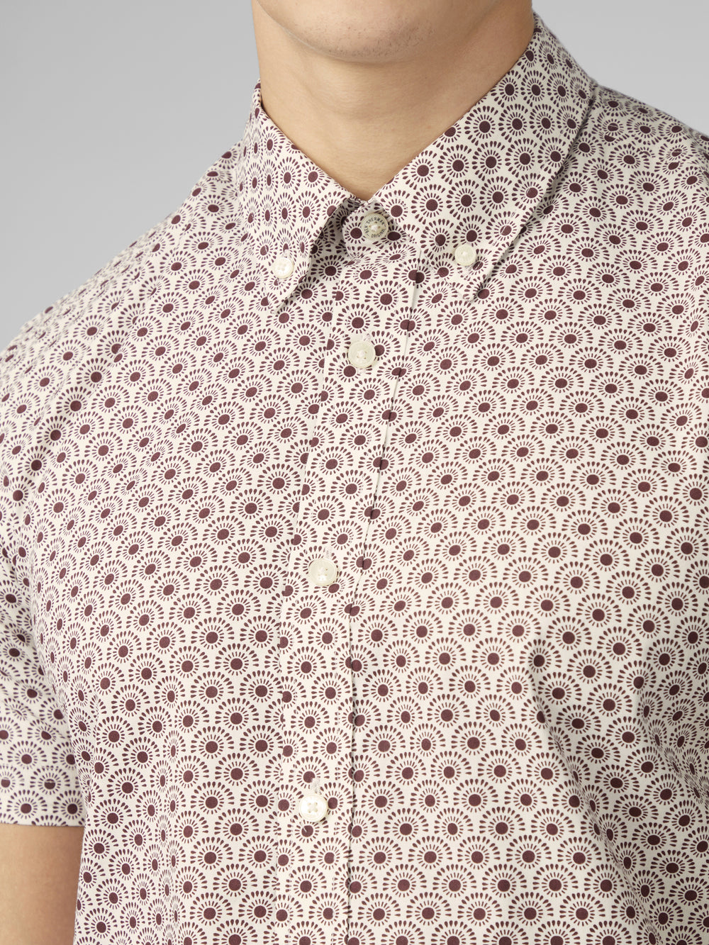 Ben Sherman Block Geo Shirts Dark Red | TJGD43867