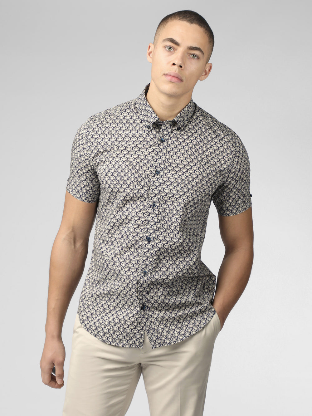 Ben Sherman Block Geo Shirts Grey | EYTQ37082