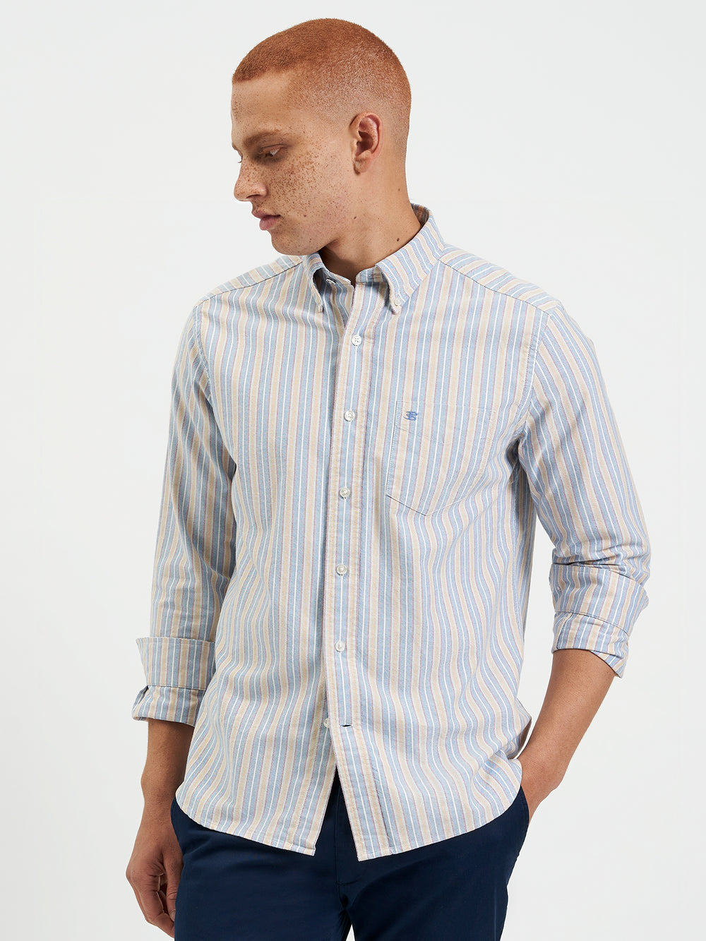 Ben Sherman Brighton Oxford Organic Shirts Blue Multicolor | YTIQ23940