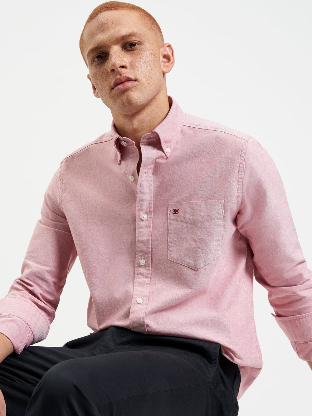 Ben Sherman Brighton Oxford Organic Shirts Light Red | DIOA61538