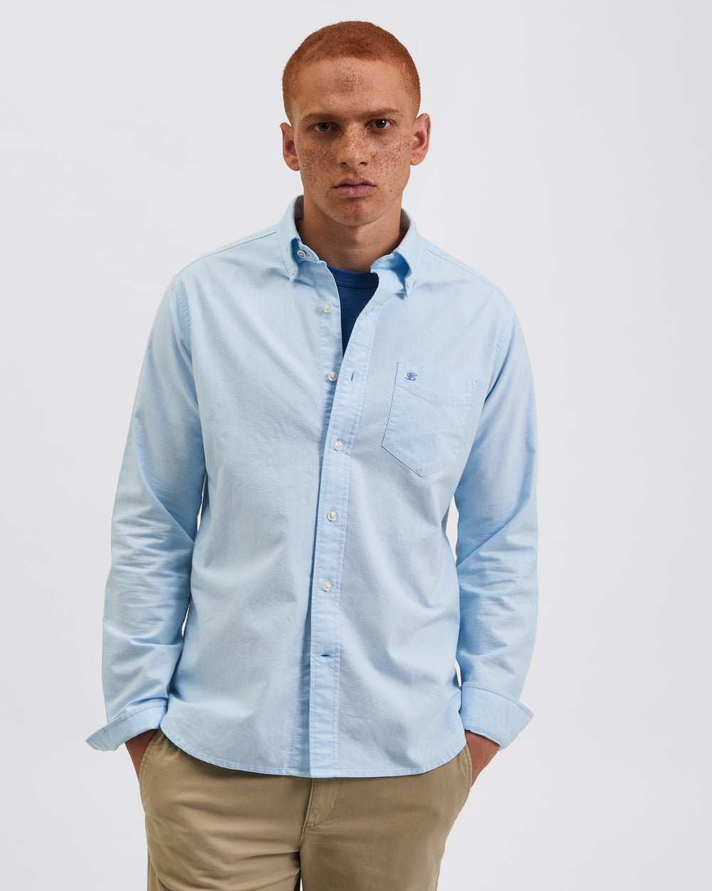 Ben Sherman Brighton Oxford Organic Shirts Blue | RKEO68043