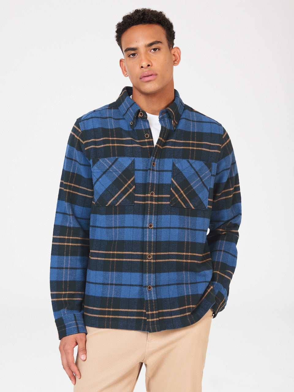 Ben Sherman Brushed Ivy Check Shirts Blue | WTIE26708