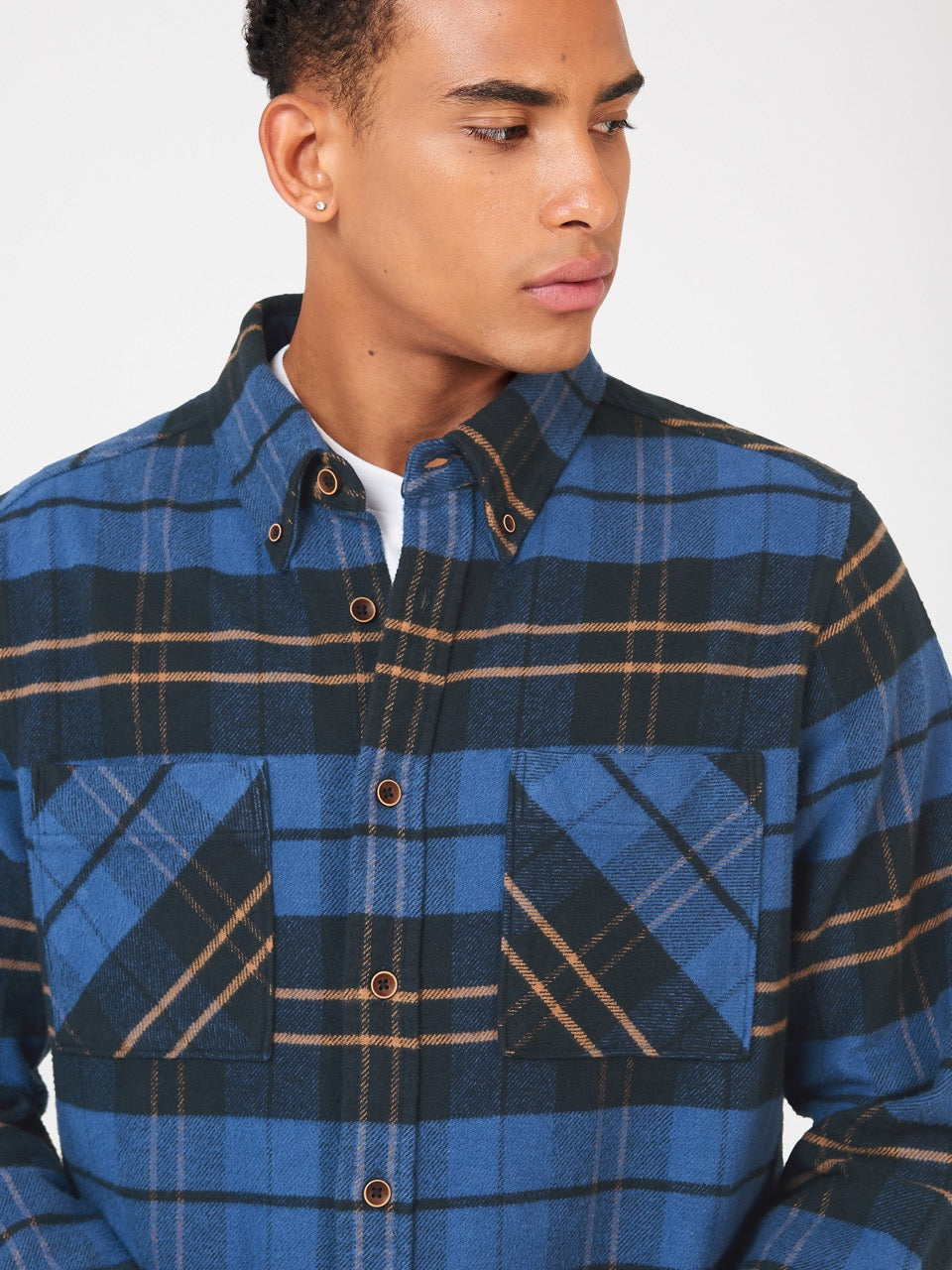 Ben Sherman Brushed Ivy Check Shirts Blue | WTIE26708