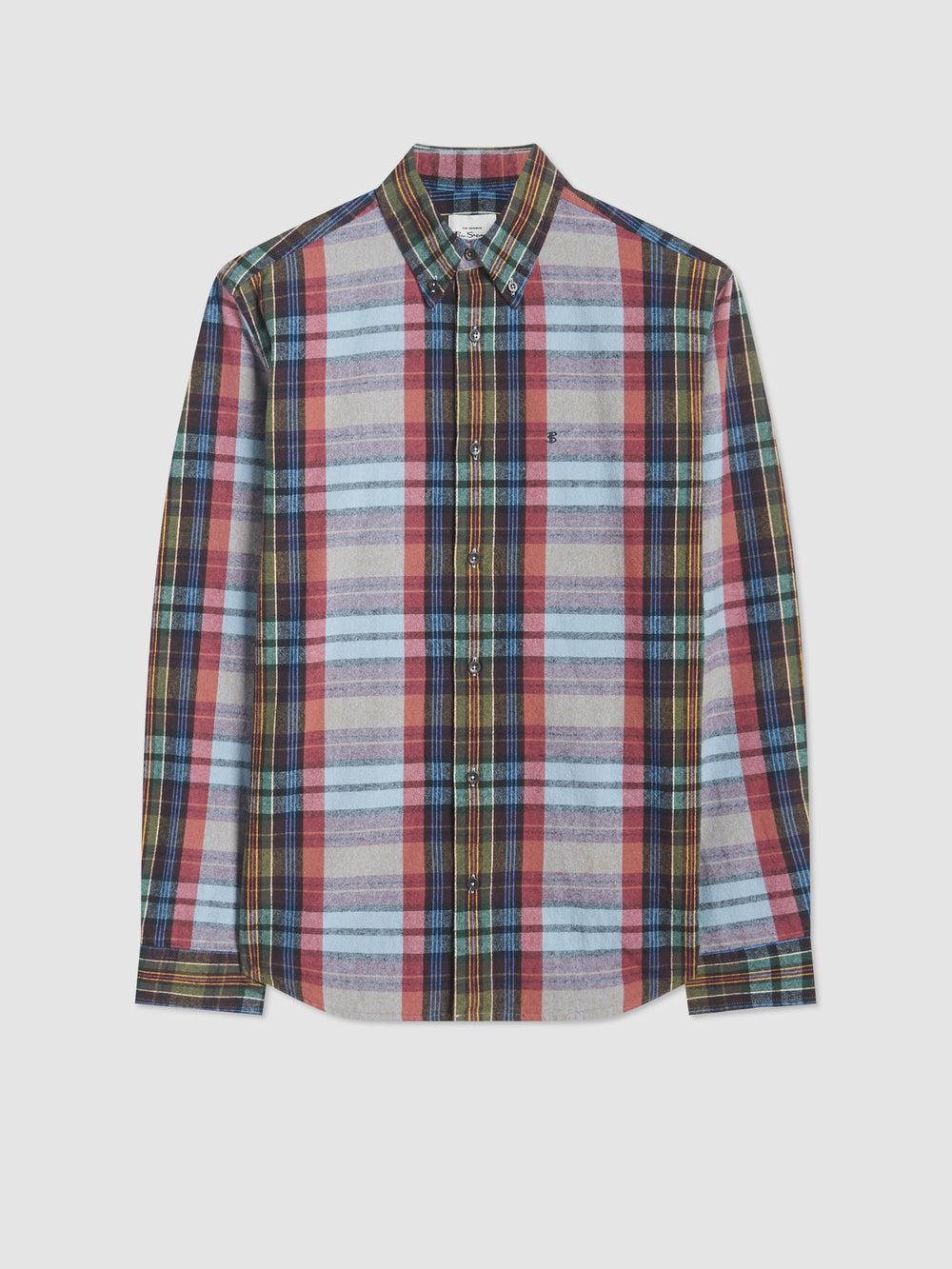 Ben Sherman Brushed Multicolour Check Oxford Shirts Blue | KVBZ59760