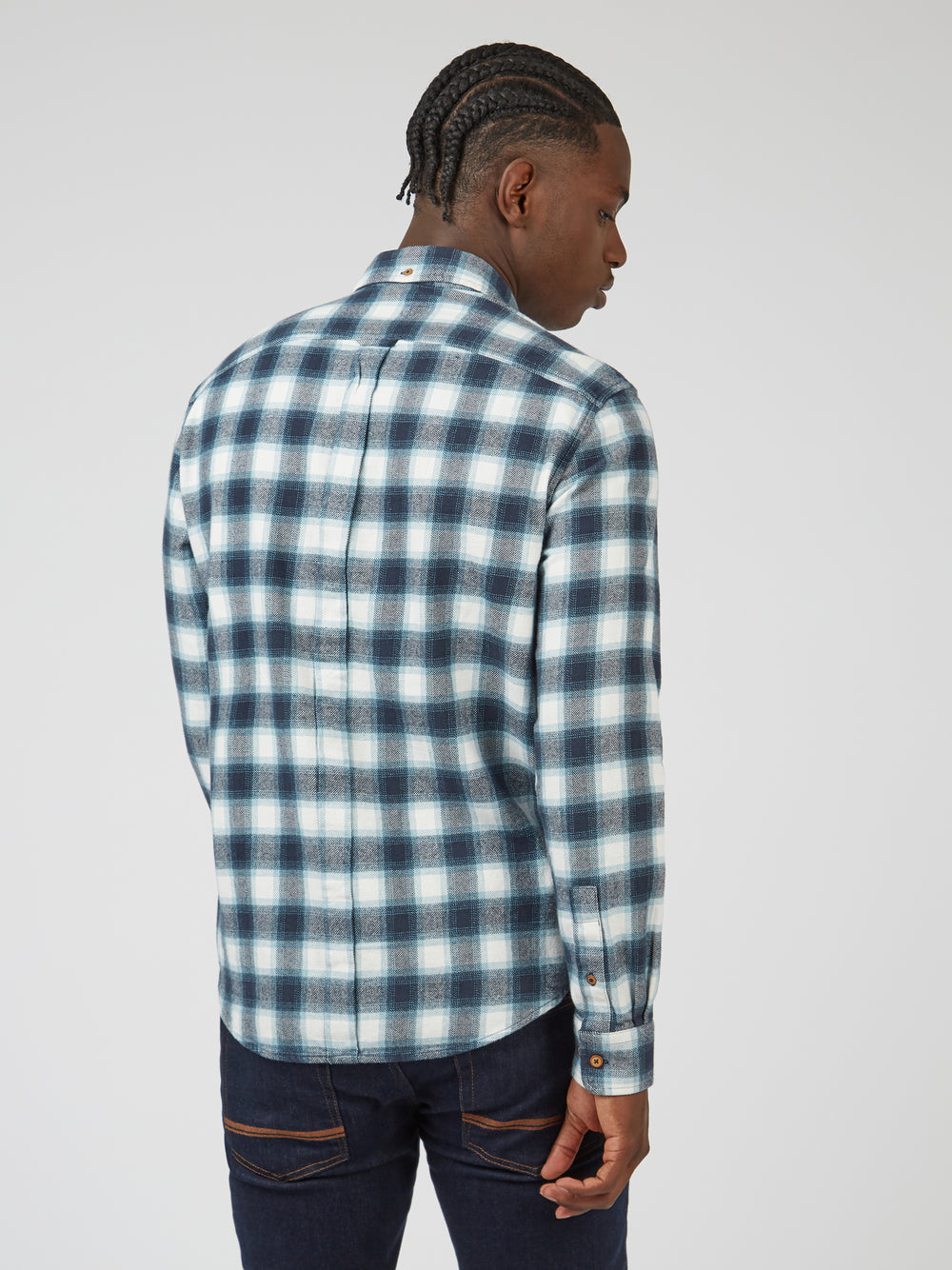 Ben Sherman Brushed Ombre Check Flannel Shirts Green | HSQB72968