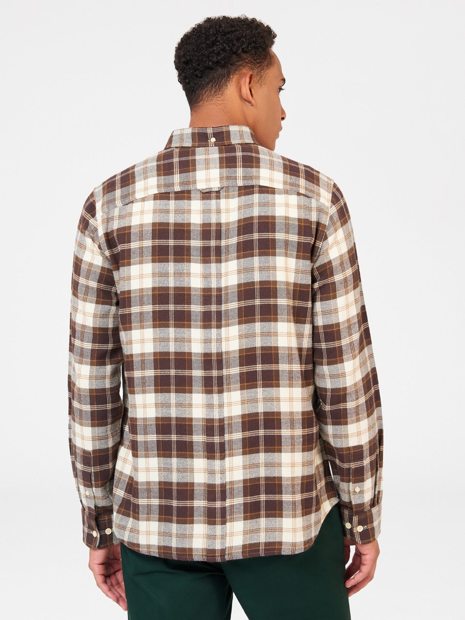 Ben Sherman Brushed Plain Check Shirts Chocolate | QGYE19527