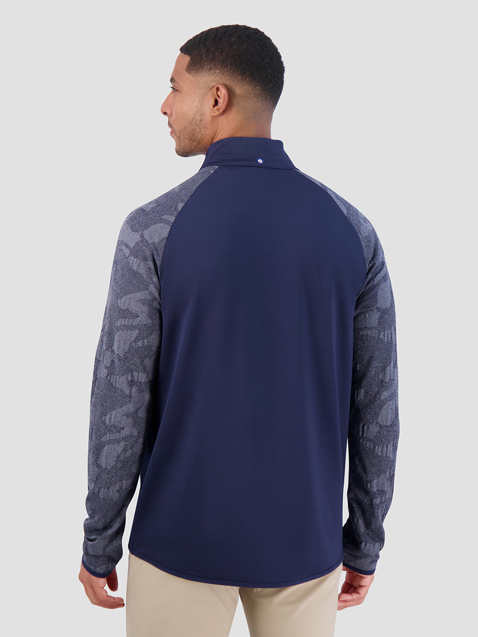 Ben Sherman Camo Jacq. Sleeve Quarter Zip Jackets Navy | KAOI21945